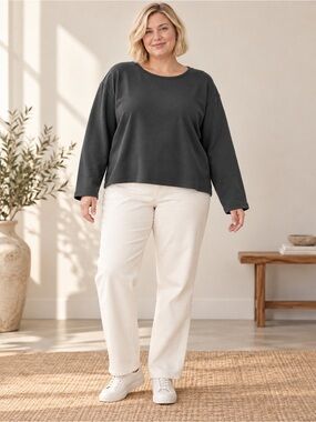 Spanx Air Essentials Long-Sleeve Slate Gray Women's Top